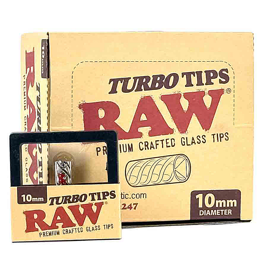 RAW TURBO Premium Crafted Glass Tips | 10mm | 12 Count Display product image